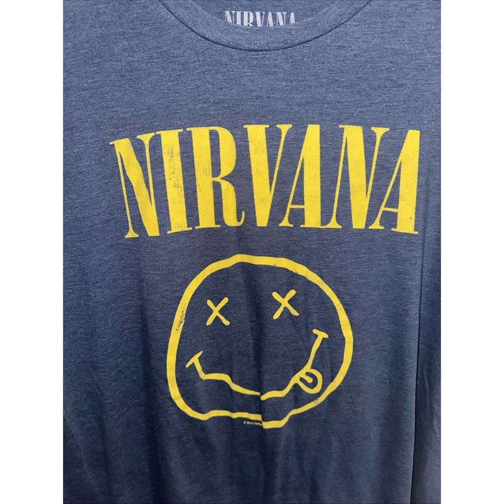Men Nirvana Blue Shirt Cotton Polyester . Used Good Condition. Size 2xL - Picture 4 of 8
